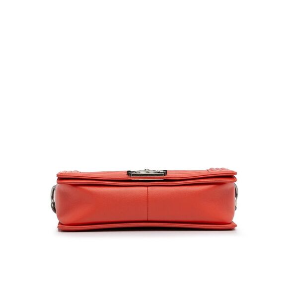 Pre Loved Chanel Medium Lambskin Boy Galuchat Strap Flap Bag Women Red Crossbody - Picture 5 of 8